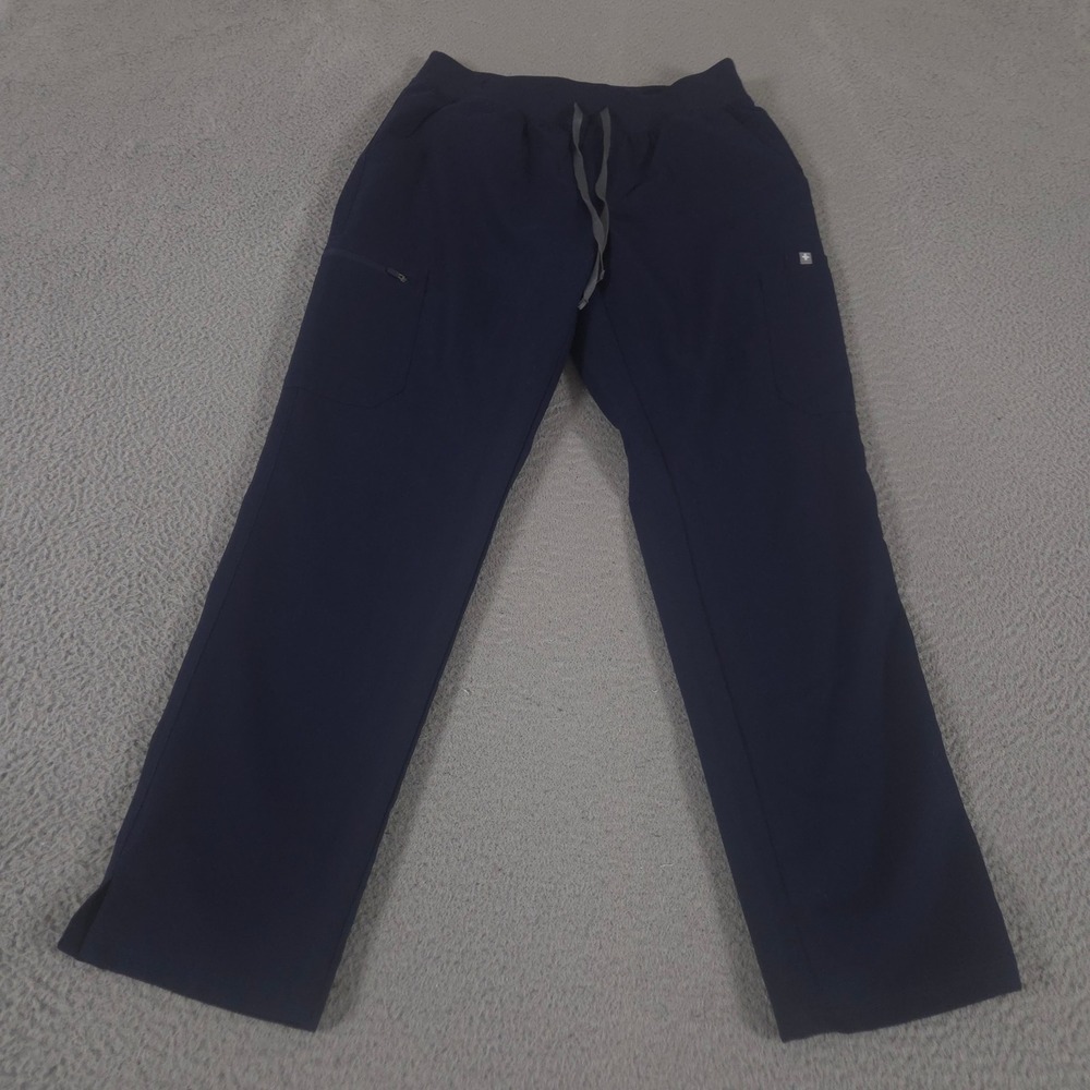 FIGS Scrub Pant Womens L Navy Yola High-Rise Slim Leg FIONx Stretch Pockets Work